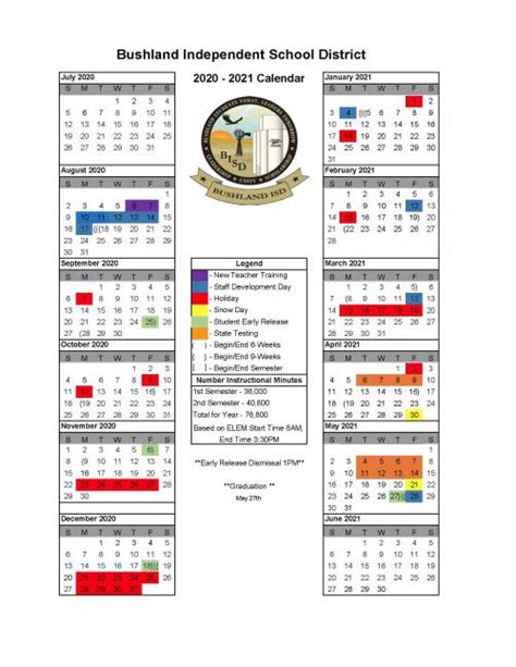 Bushland Isd Calendar